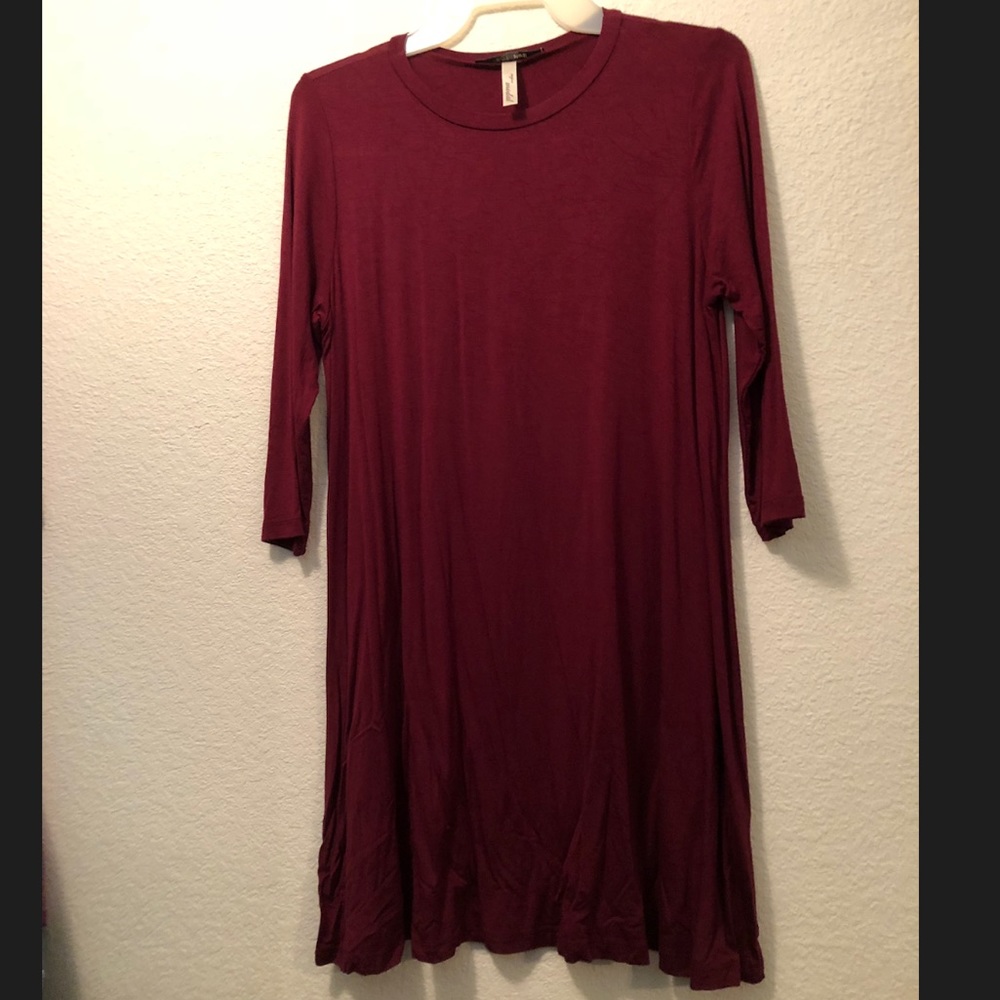 Red T-shirt dress